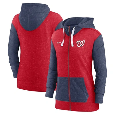 Shop Nike Red Washington Nationals Full-zip Hoodie