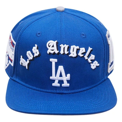 Shop Pro Standard Royal Los Angeles Dodgers 2020 World Series Old English Snapback Hat