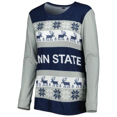 Shop Foco Navy Penn State Nittany Lions Ugly Long Sleeve T-shirt & Pajama Pants Sleep Set