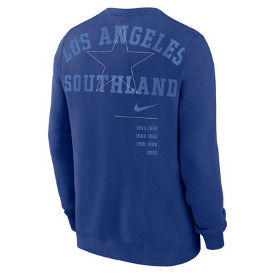 Shop Nike Royal Los Angeles Dodgers Statement Ball Game Fleece Pullover Sweatshirt