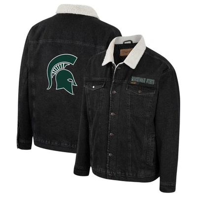 Shop Colosseum X Wrangler Charcoal Michigan State Spartans Western Button-up Denim Jacket