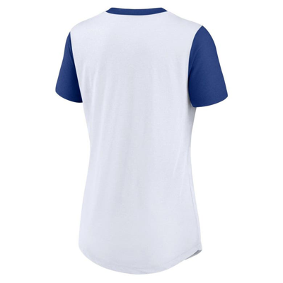 Shop Nike White Los Angeles Dodgers Hipster Swoosh Cinched Tri-blend Performance Fashion T-shirt