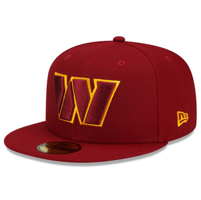 Shop New Era Burgundy Washington Commanders Team Basic 59fifty Fitted Hat