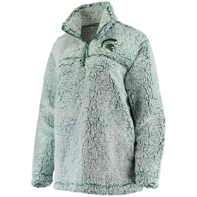 Shop Boxercraft Green Michigan State Spartans Sherpa Super Soft Quarter Zip Pullover Jacket In Hunter Green