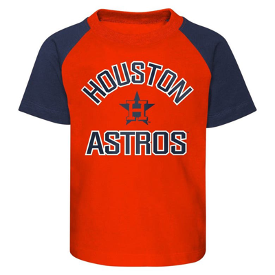 Shop Outerstuff Infant Orange/heather Gray Houston Astros Ground Out Baller Raglan T-shirt And Shorts Set