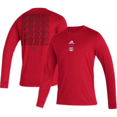 Shop Adidas Originals Adidas Red New York Red Bulls Club Long Sleeve T-shirt