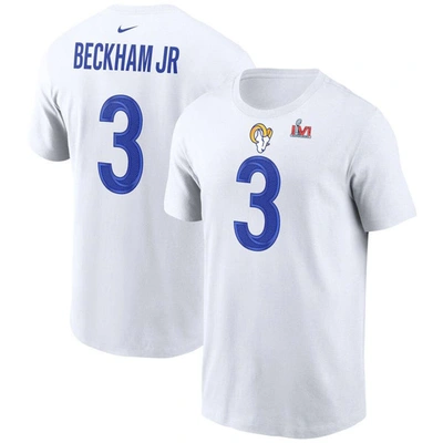 Shop Nike Odell Beckham Jr. White Los Angeles Rams Super Bowl Lvi Name & Number T-shirt