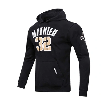 Pro Standard Men's  Tyrann Mathieu Black New Orleans Saints Player Name And Number Pullover Hoodie In Black