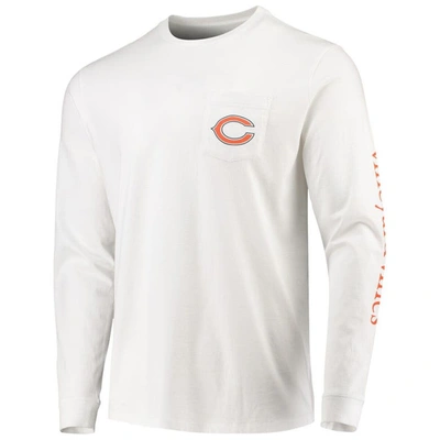 Shop Vineyard Vines White Chicago Bears Whale Helmet Long Sleeve T-shirt