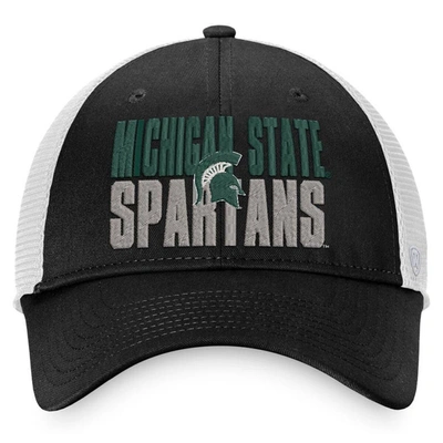 Shop Top Of The World Black/white Michigan State Spartans Stockpile Trucker Snapback Hat