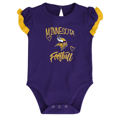 Shop Outerstuff Newborn & Infant Purple/gold Minnesota Vikings Too Much Love Two-piece Bodysuit Set