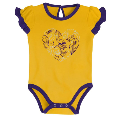 Shop Outerstuff Newborn & Infant Purple/gold Minnesota Vikings Too Much Love Two-piece Bodysuit Set