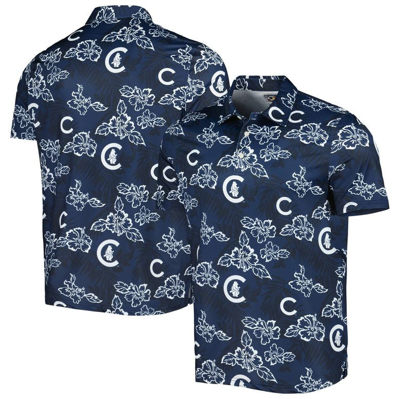 Shop Reyn Spooner Navy Chicago Cubs Cooperstown Collection Puamana Print Polo