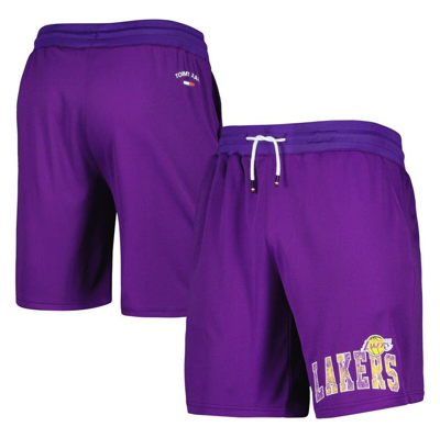 Shop Tommy Jeans Purple Los Angeles Lakers Mike Mesh Basketball Shorts