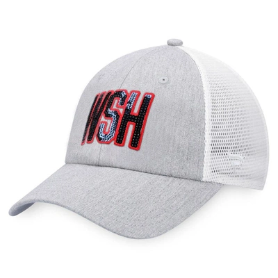 Shop Fanatics Branded Heather Gray/white Washington Capitals Iconic Glimmer Trucker Snapback Hat
