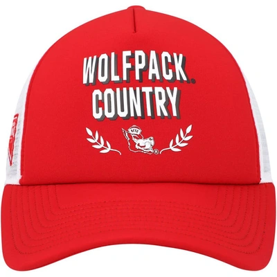 Shop Adidas Originals Adidas Red Nc State Wolfpack Phrase Foam Front Trucker Adjustable Hat
