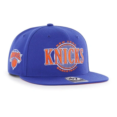 Shop 47 ' Blue New York Knicks High Post Captain Snapback Hat