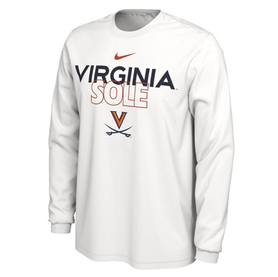Shop Nike White Virginia Cavaliers 2023 On Court Bench Long Sleeve T-shirt