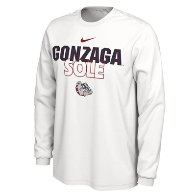 Shop Nike White Gonzaga Bulldogs 2023 On Court Bench Long Sleeve T-shirt