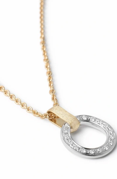Shop Marco Bicego Jaipur Diamond Link Pendant Necklace In Yellow/ White Gold