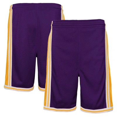 Shop Mitchell & Ness Youth  Purple Los Angeles Lakers Hardwood Classics Swingman Shorts