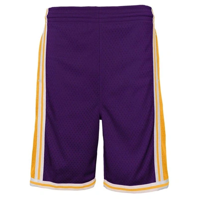 Shop Mitchell & Ness Youth  Purple Los Angeles Lakers Hardwood Classics Swingman Shorts