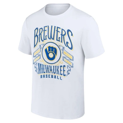 Shop Darius Rucker Collection By Fanatics White Milwaukee Brewers Distressed Rock T-shirt