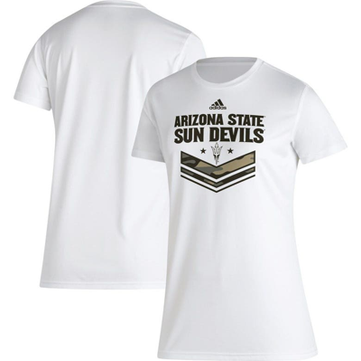Shop Adidas Originals Adidas White Arizona State Sun Devils Military Appreciation Aeroready T-shirt