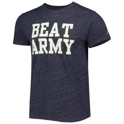 Shop League Collegiate Wear Heather Navy Navy Midshipmen Local Victory Falls Tri-blend T-shirt