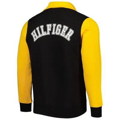 Shop Tommy Hilfiger Black/gold Pittsburgh Steelers Aiden Quarter-zip Sweatshirt
