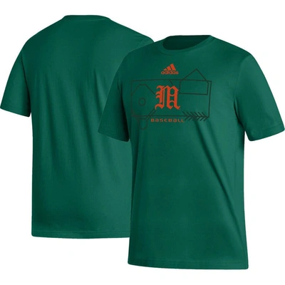 Shop Adidas Originals Adidas Green Miami Hurricanes Locker Lines Baseball Fresh T-shirt