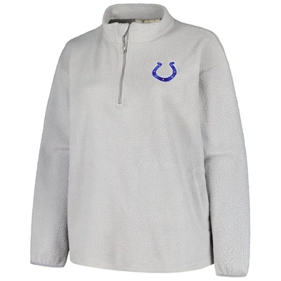 Shop Profile Gray Indianapolis Colts Plus Size Sherpa Quarter-zip Jacket