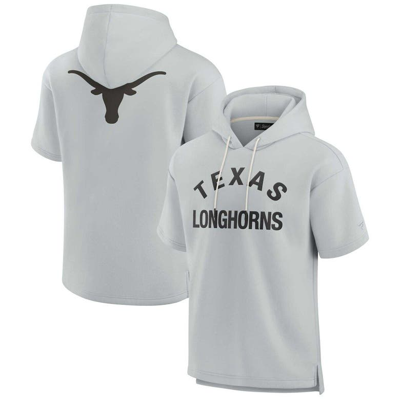 Fanatics Signature Unisex  Gray Texas Longhorns Super Soft Fleece Short Sleeve Pullover Hoodie In Gray