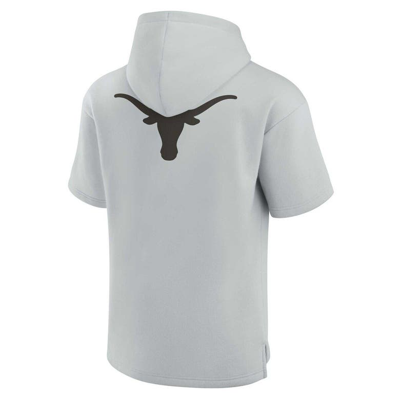 Fanatics Signature Unisex  Gray Texas Longhorns Super Soft Fleece Short Sleeve Pullover Hoodie In Gray