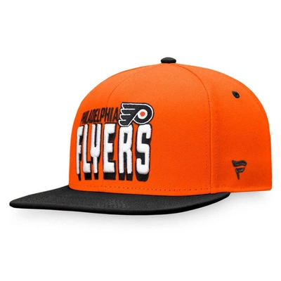 Shop Fanatics Branded Orange/black Philadelphia Flyers Heritage Retro Two-tone Snapback Hat