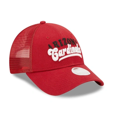 Shop New Era Cardinal Arizona Cardinals Team Trucker 9forty Snapback Hat