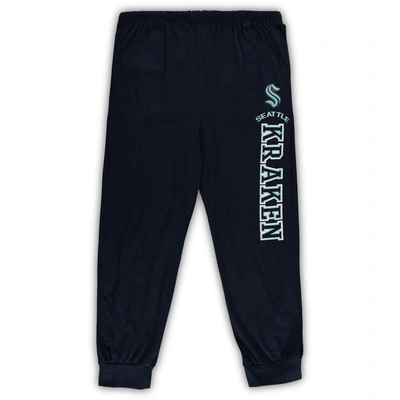 Shop Concepts Sport Deep Sea Blue Seattle Kraken Big & Tall Pullover Hoodie & Joggers Sleep Set In Navy