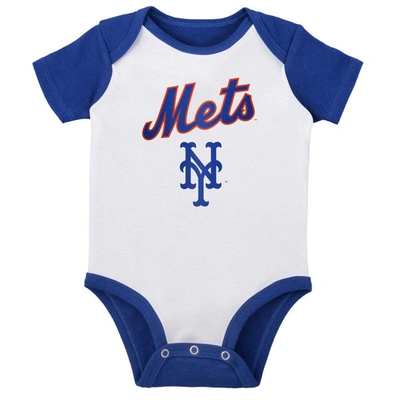 Shop Outerstuff Infant White/heather Gray New York Mets Two-pack Little Slugger Bodysuit Set