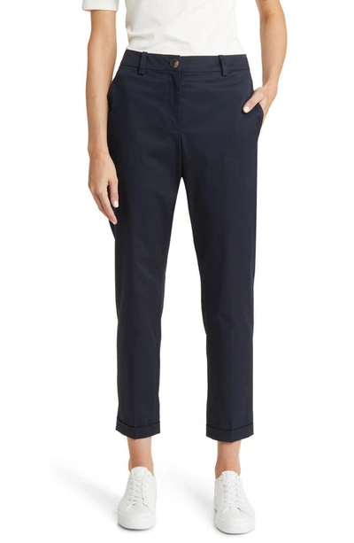 Shop Hugo Boss Boss Tachinoa Stretch Cotton Ankle Pants In Sky Captain