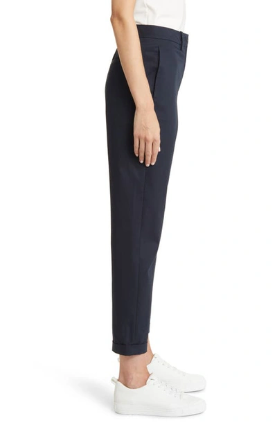 Shop Hugo Boss Tachinoa Stretch Cotton Ankle Pants In Sky Captain