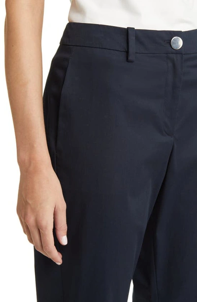 Shop Hugo Boss Boss Tachinoa Stretch Cotton Ankle Pants In Sky Captain