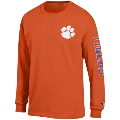 Shop Champion Orange Clemson Tigers Team Stack Long Sleeve T-shirt