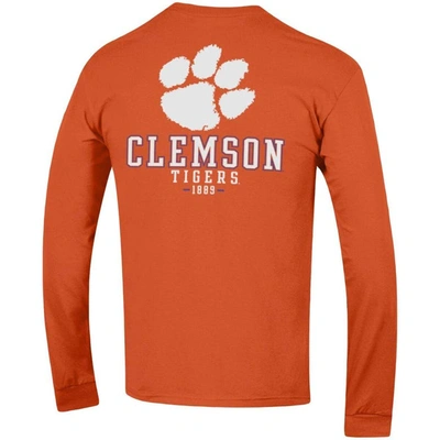 Shop Champion Orange Clemson Tigers Team Stack Long Sleeve T-shirt