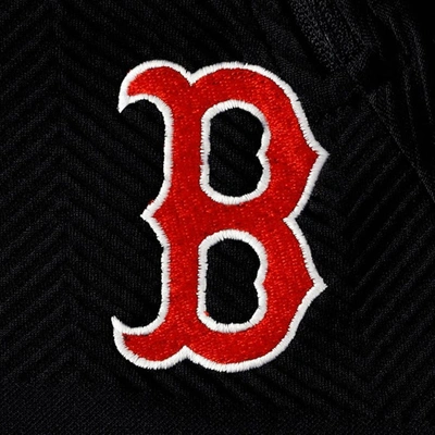 Shop Levelwear Black Boston Red Sox Verse Asymmetrical Raglan Tri-blend Quarter-zip Jacket