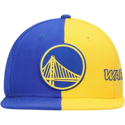Shop Mitchell & Ness Royal/gold Golden State Warriors Team Half And Half Snapback Hat