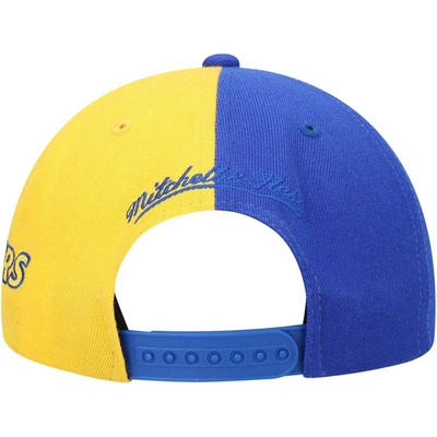 Shop Mitchell & Ness Royal/gold Golden State Warriors Team Half And Half Snapback Hat