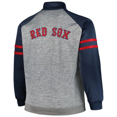 Shop Profile Navy/heather Gray Boston Red Sox Big & Tall Raglan Full-zip Track Jacket