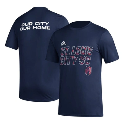 Shop Adidas Originals Adidas Navy St. Louis City Sc Team Jersey Hook Aeroready T-shirt