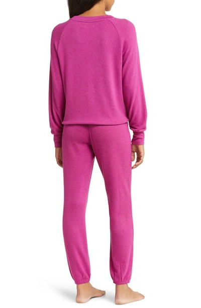 Shop Ugg Gable Brushed Drawstring Pullover & Joggers Lounge Set In Solferino Pink Heather