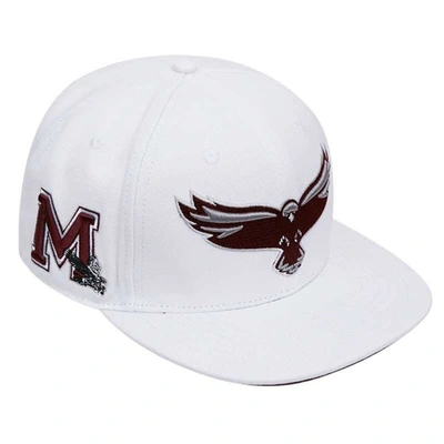 Shop Pro Standard White Maryland Eastern Shore Hawks Mascot Evergreen Wool Snapback Hat